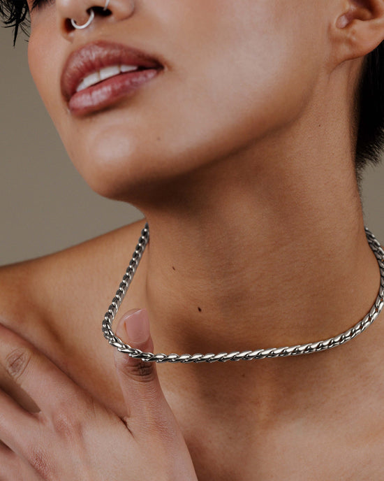 Spiral Links Necklace Silber