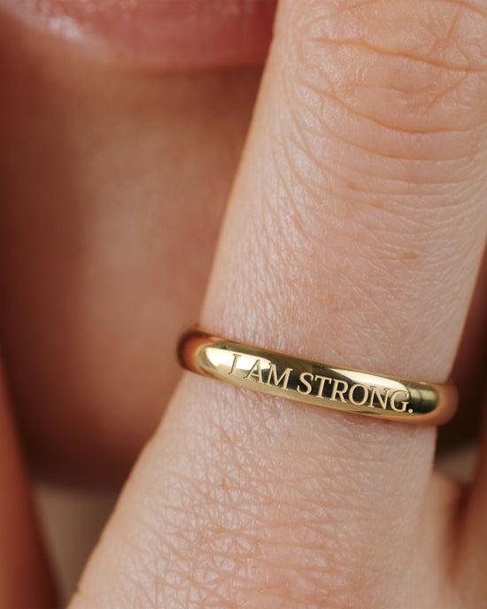 I am strong Ring Gold