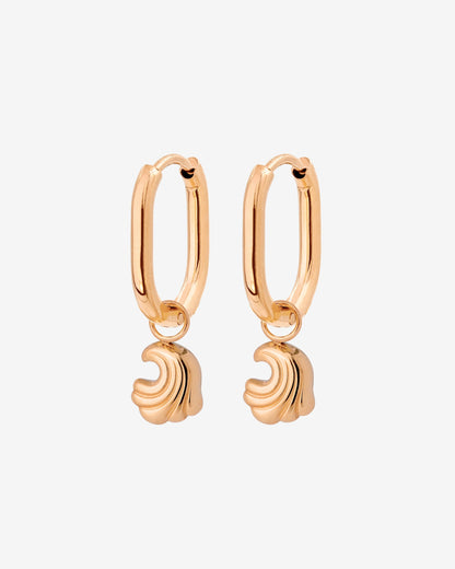 Curvy Wave Oval Hoop Set Baby Roségold