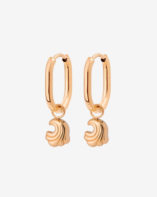 Curvy Wave Oval Hoop Set Baby Roségold