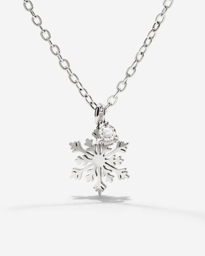 Sparkling Snowflake Necklace Silber