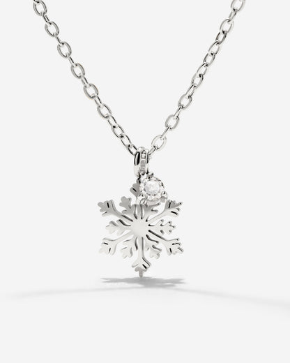 Sparkling Snowflake Necklace Silber