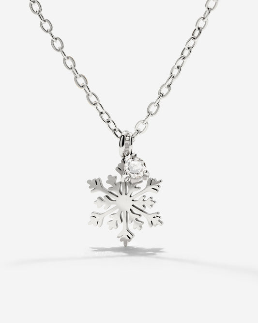 Sparkling Snowflake Necklace Silber