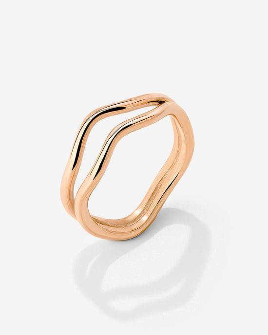 Double Wave Ring Roségold