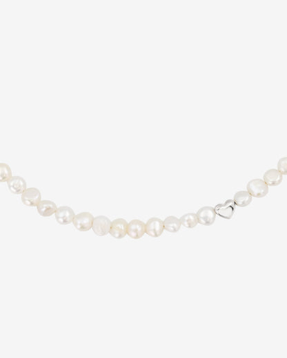Retro Love Pearl Necklace Silber