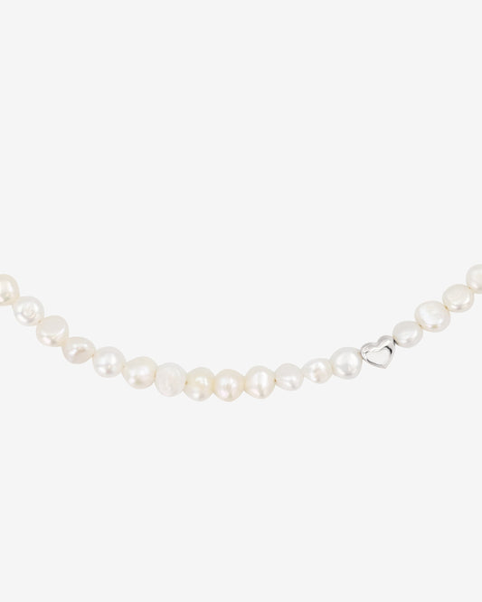 Retro Love Pearl Necklace Silber