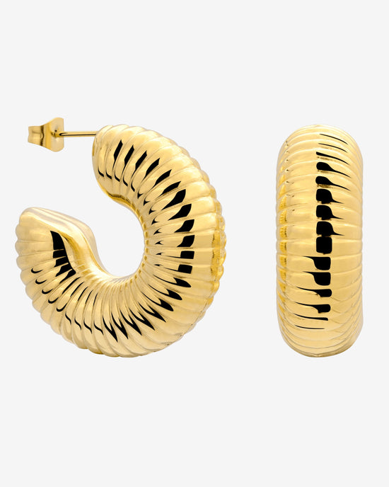 Spiral of Love Hoop Studs Large Gold