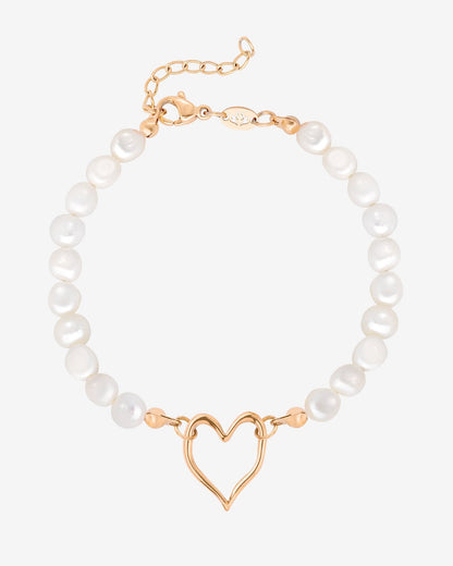 Melting Heart Pearl Bracelet Roségold
