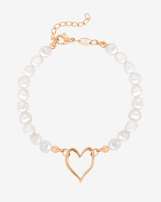 Melting Heart Pearl Bracelet Roségold