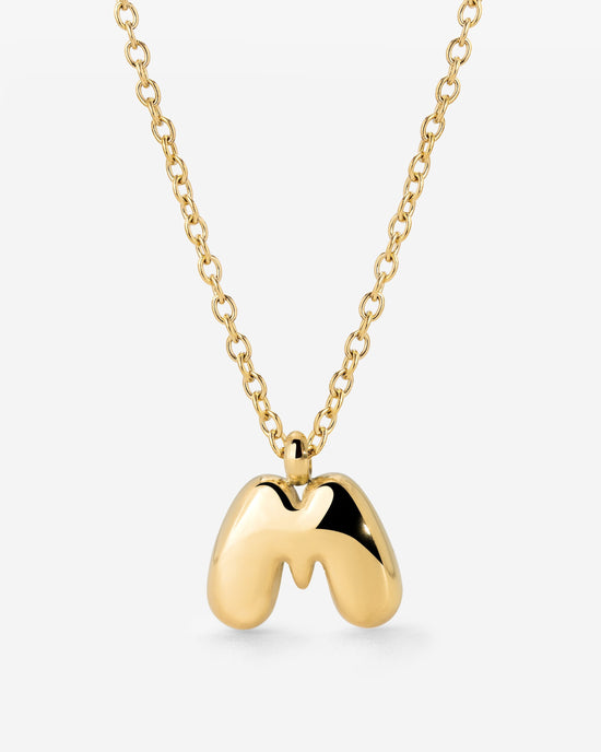 Bubble Letter Necklace Gold