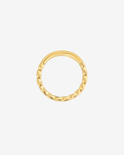Twisted Click Piercing Ring Gold