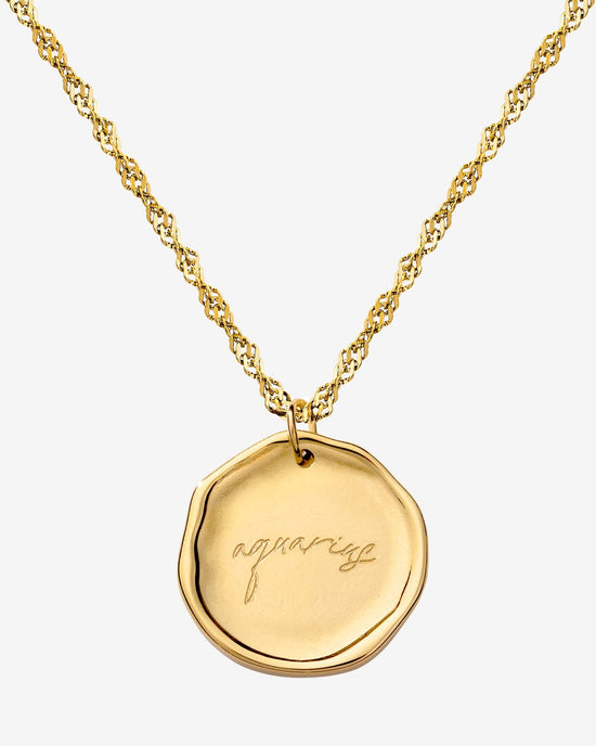 Zodiac Necklace – Aquarius / Wassermann Gold