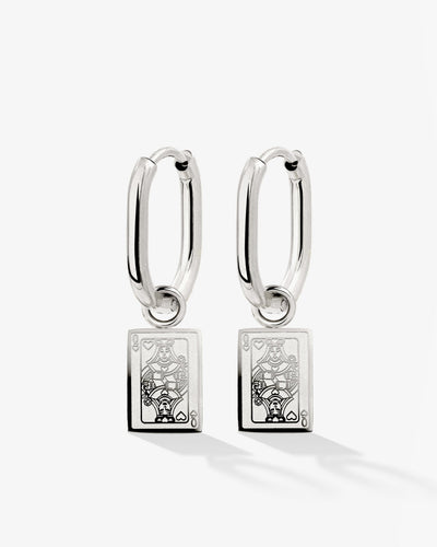 Like a Queen Oval Hoop Set Baby Silber