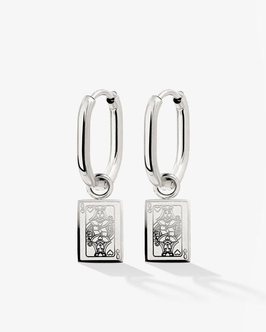 Like a Queen Oval Hoop Set Baby Silber