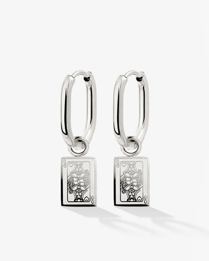 Like a Queen Oval Hoop Set Baby Silber