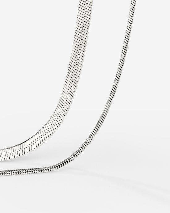 Snake Chain Double Bracelet Silber