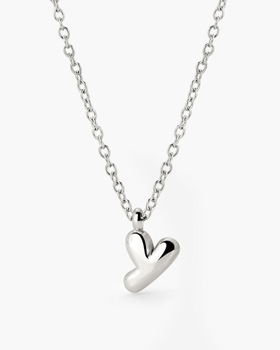 Bubble Letter Necklace Silber