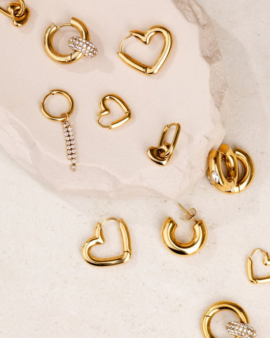 Phat Heart Hoops Large Gold