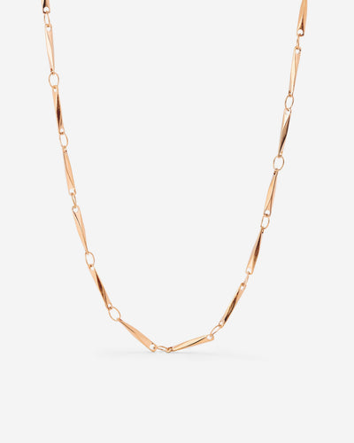 Curved Links Necklace Roségold