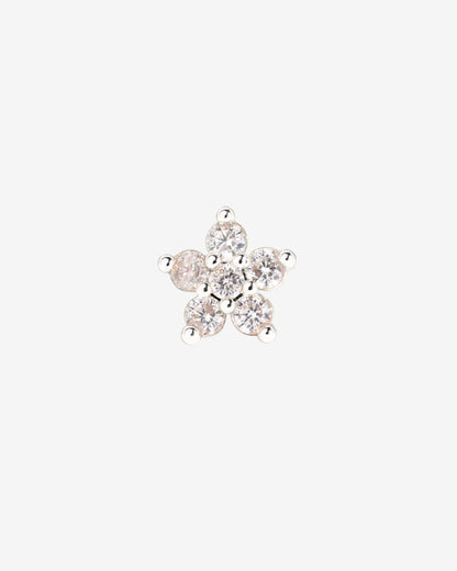 Radiant Flower Piercing Stud Silber