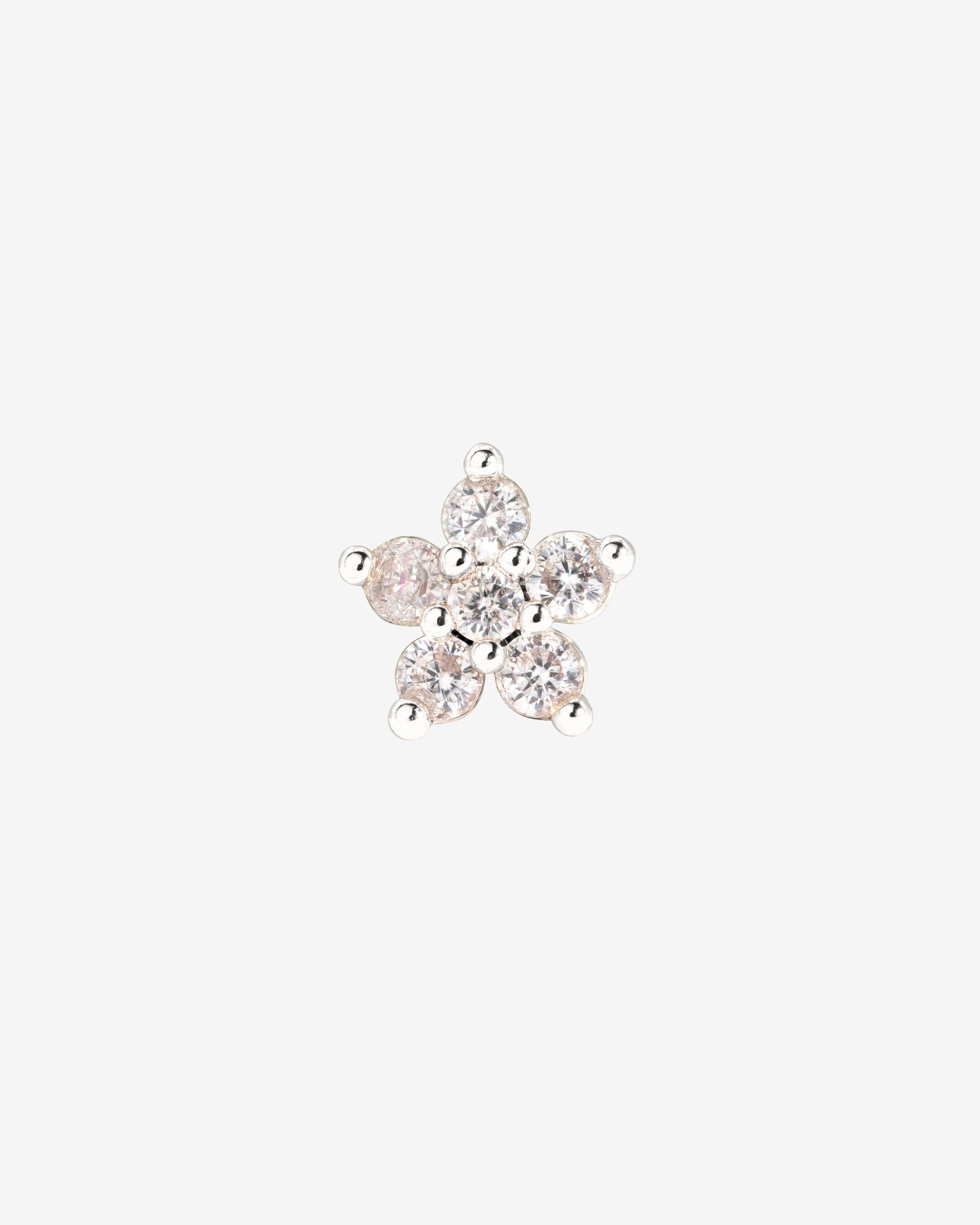 Radiant Flower Piercing Stud Silber