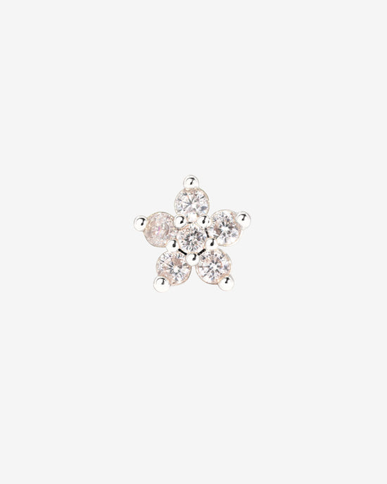 Radiant Flower Piercing Stud Silber