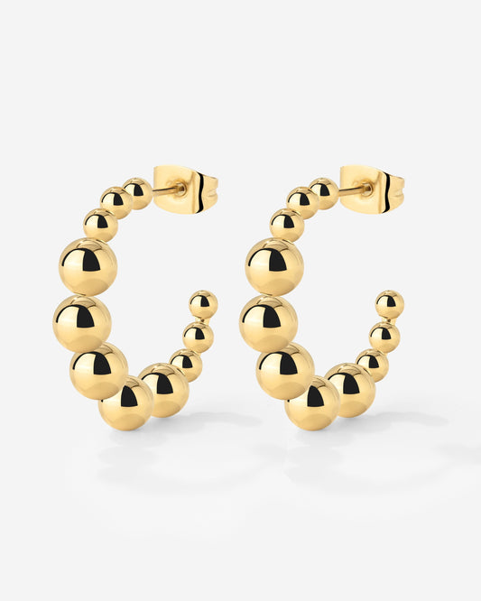 Infinite Beads Hoop Studs Gold