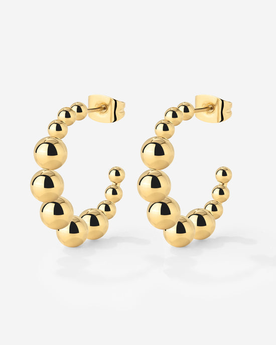 Infinite Beads Hoop Studs Gold