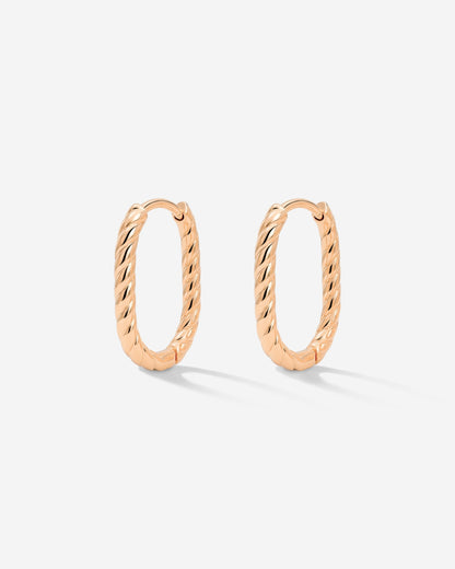 Oval Twisted Hoops Baby Roségold