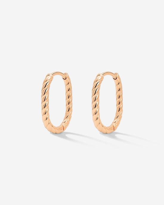 Oval Twisted Hoops Baby Roségold