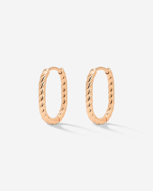 Oval Twisted Hoops Baby Roségold