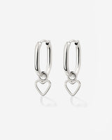 Light Heart Oval Hoopies Silber