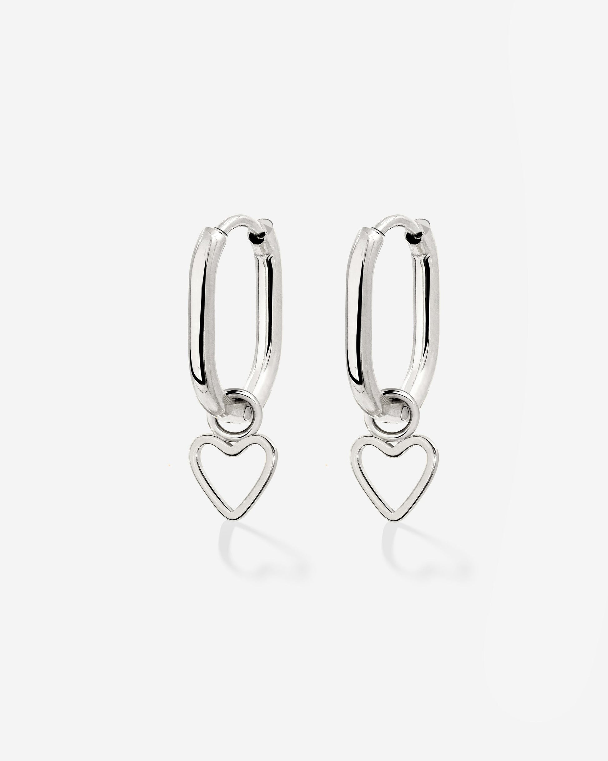 Light Heart Oval Hoopies Silber