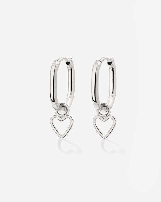 Light Heart Oval Hoopies Silber