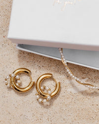 Chunky Pearl 'n' Beads Hoop Set Medium Roségold