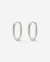 Oval Twisted Hoops Baby Silber