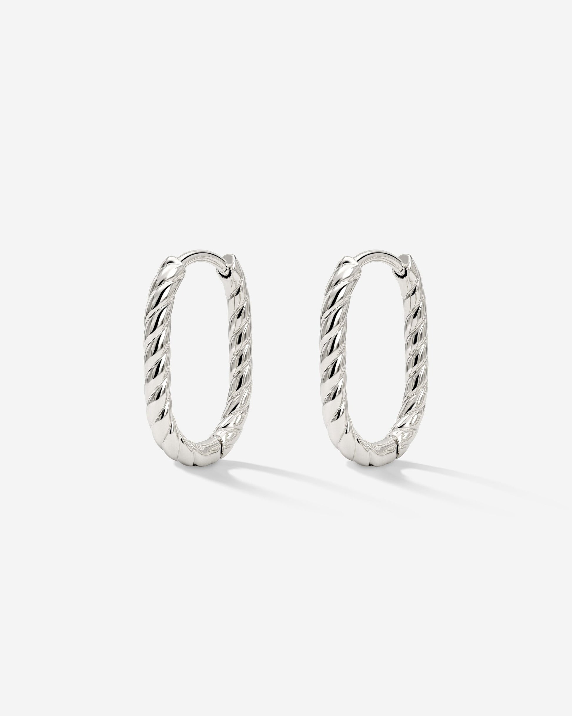 Oval Twisted Hoops Baby Silber