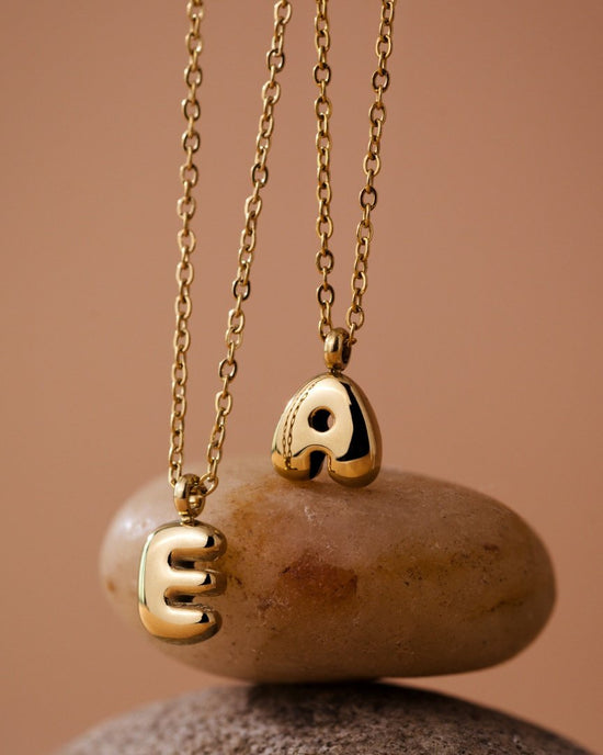 Bubble Letter Necklace Roségold