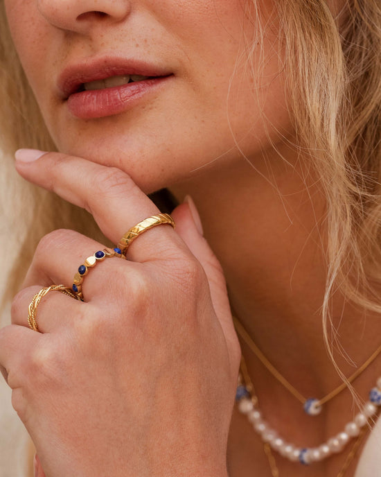 Flat Stripe Ring Gold