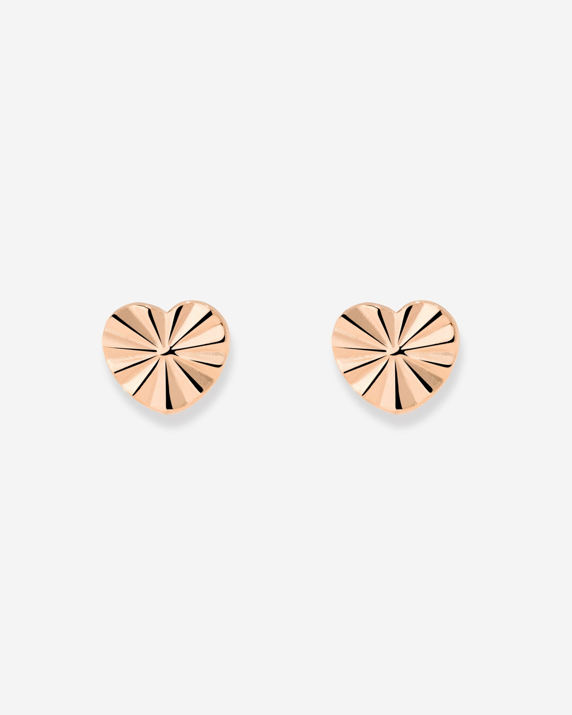Glass Heart Studs Roségold