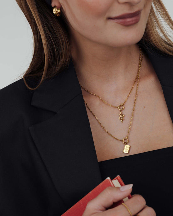 Serpent Singapore Chain Necklace Set Gold