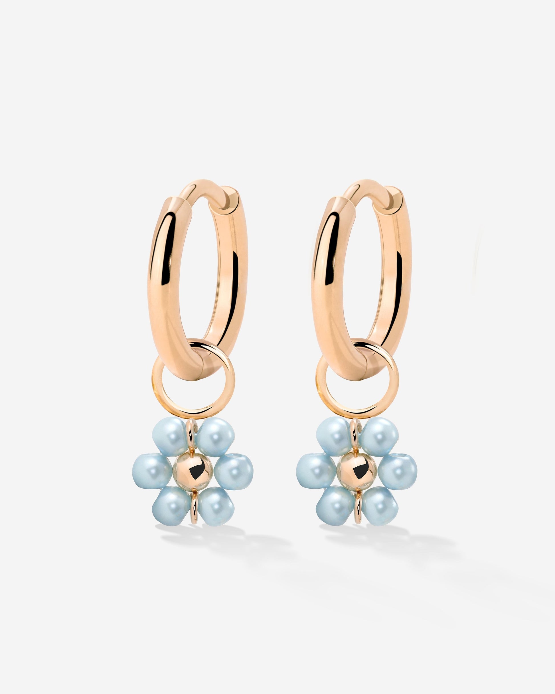 Forever Blue Daisy Hoop Set Small Roségold