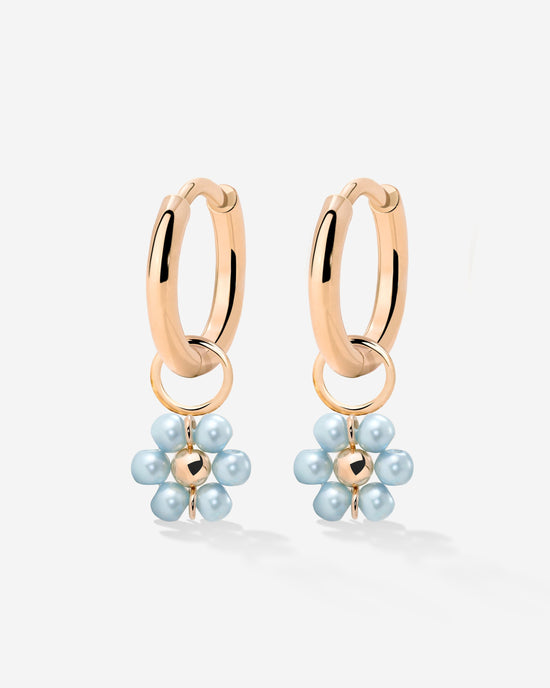 Forever Blue Daisy Hoop Set Small Roségold