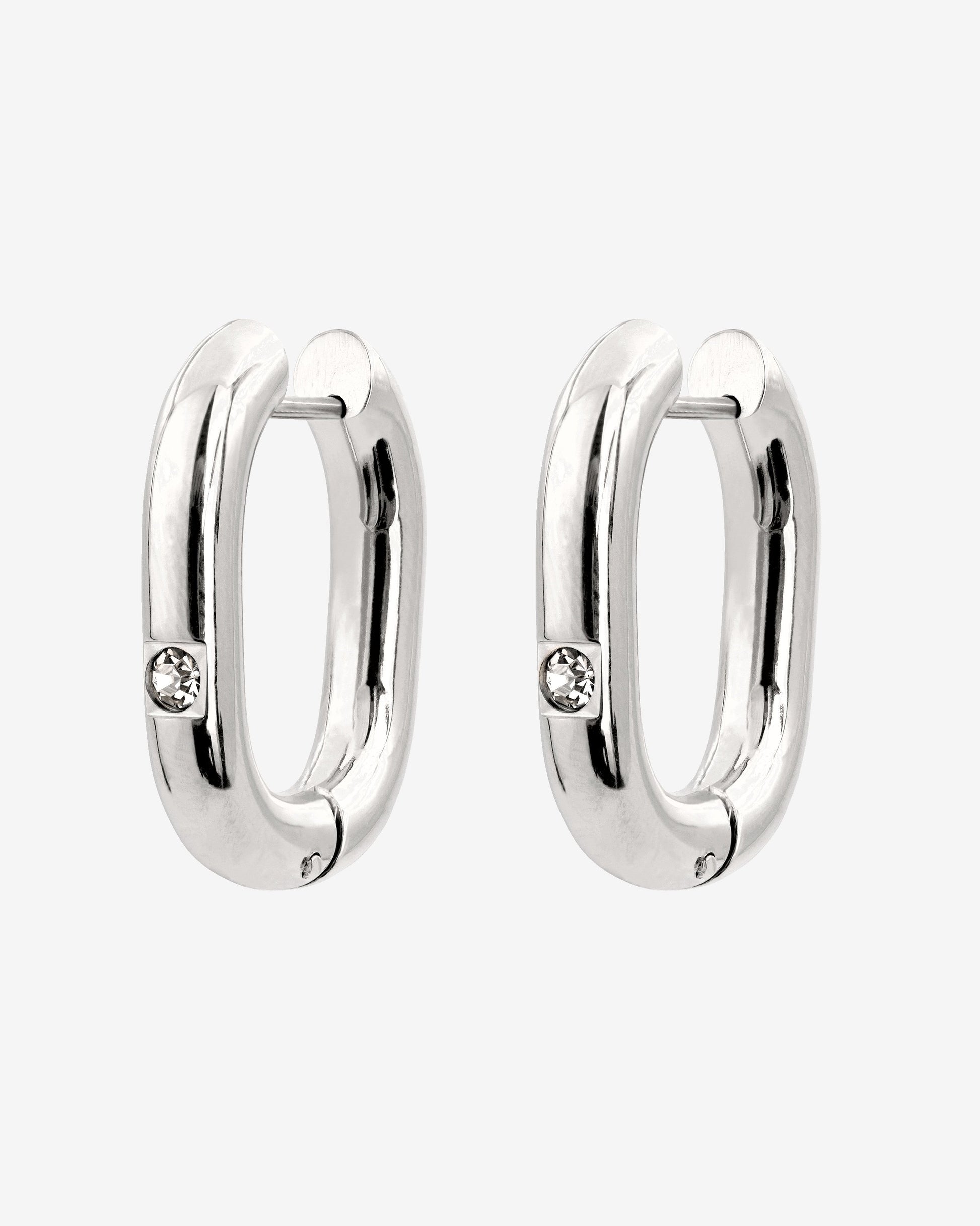 Sparkle Oval Hoops Medium Silber