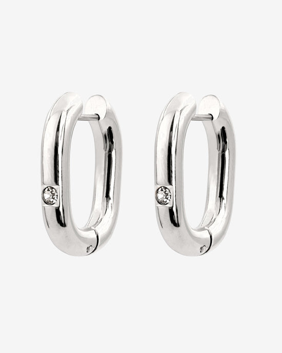 Sparkle Oval Hoops Medium Silber