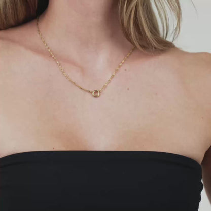 Rope Chain Charm Necklace Silber