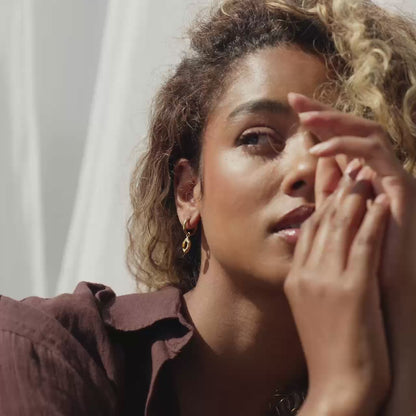 Tiger's Eye Hoop Set Small Roségold