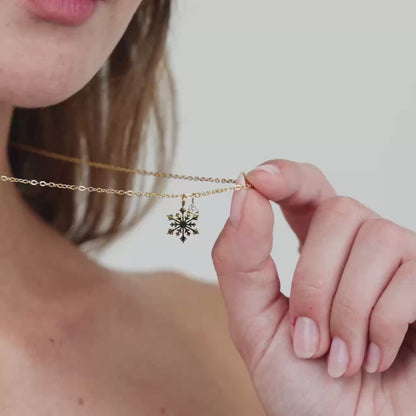 Sparkling Snowflake Necklace Roségold