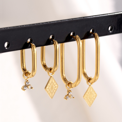 Rombo Oval Twisted Hoops Small Roségold