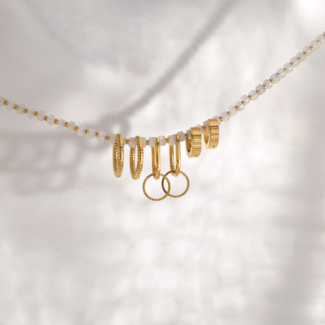 Striped Hoops Silber